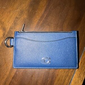 Coach Blue Zip Card Case
